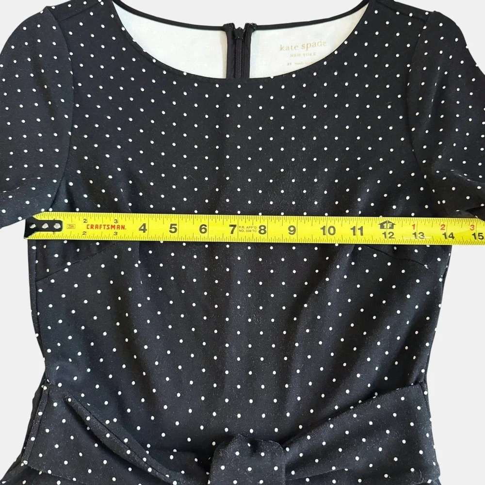 Kate Spade New York Larabee Dot Sz. XS 2 4 ponte Dress Black white Polka dot mod